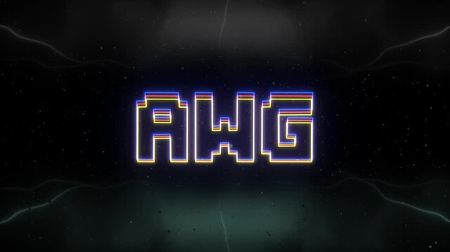 AWG Neon text with retro background