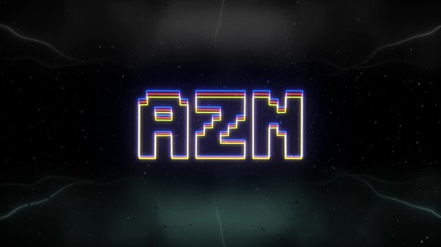 AZN Neon text with retro background