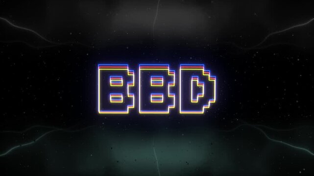 BBD Neon text with retro background