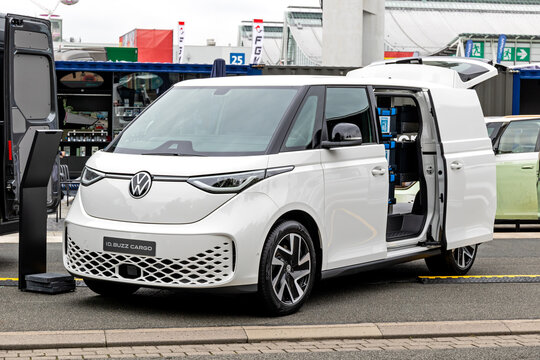 Volkswagen ID. Buzz Cargo electric van, designed for modern electric commercial transportation.