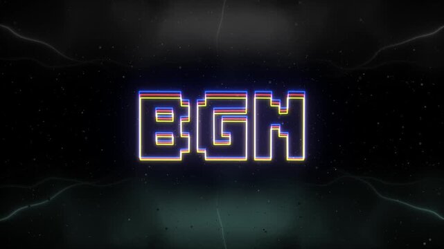 BGN Neon text with retro background