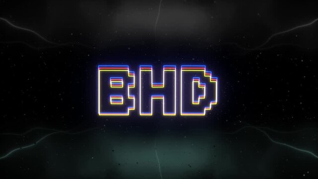 BHD Neon text with retro background