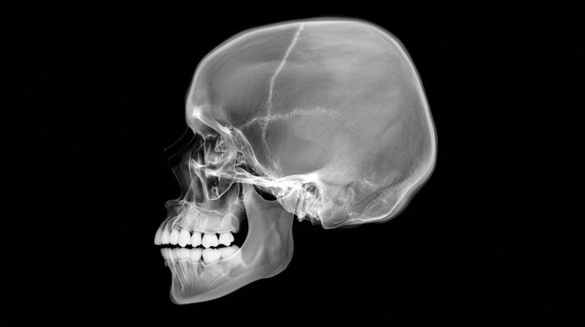Pre-surgical CBCT Scan Showing Missing Tooth Space on Left Side With Clear Contrast and Empty Digital Background for Dental Assessment and Planning