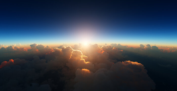 Sunset above the clouds