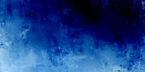 Obraz premium An abstract blue grunge background features a dark textured paint pattern on an aged paper surface with a distressed vintage wall design and rough antique canvas art