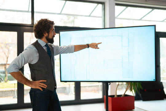 Architect giving presentation