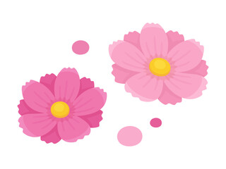 かわいいコスモスの花のイラスト素材