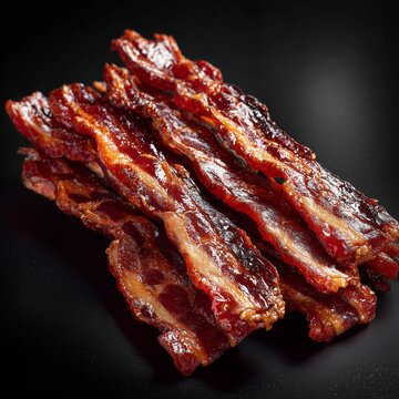 Crispy Bacon Strips - Golden Crispy Cooked Sizzling Bacon (AI001727)