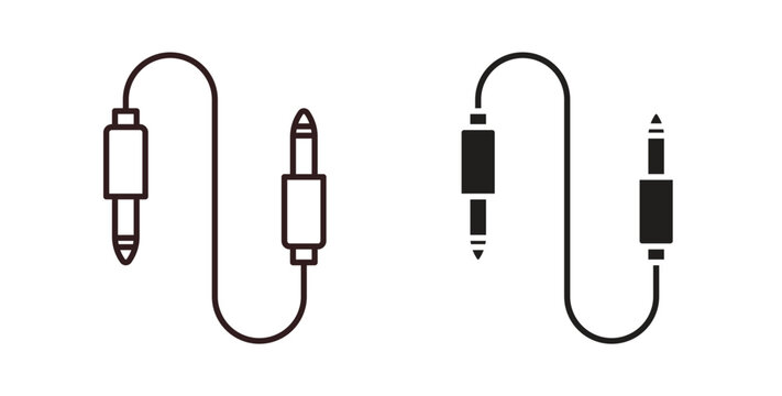 Audio Cable icon Thin Collection. Editable Stroke. Suitable for Websites