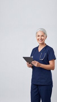 Experienced Medical Professional with Tablet
