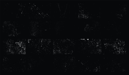 Obraz premium Grunge texture overlay set. Set of different distressed white grain texture.Dirty grainy stamp, grunge, scratches and damage overlay texture.