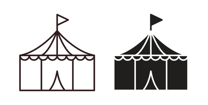 Circus tent icon Thin Collection. Editable Stroke. Suitable for Websites