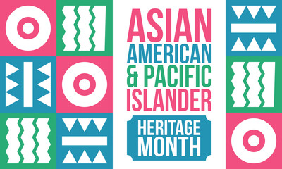 Asian American and Pacific Islander Heritage Month. Celebrated in the United States in May. It celebrates the culture, traditions and history. Poster, card, banner. Vector illustration © scoutori