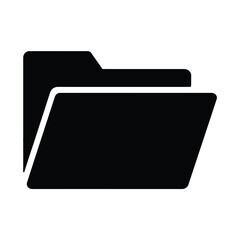 Vector graphic of two black file folders on a white background for organization