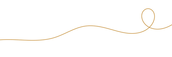 Golden continuous line swirl abstract flowing curve minimal doodle element © Pixrow