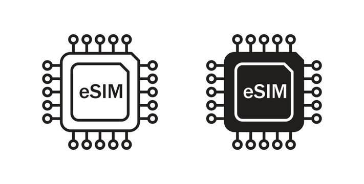 ESIM icon Thin Collection. Editable Stroke. Suitable for Websites