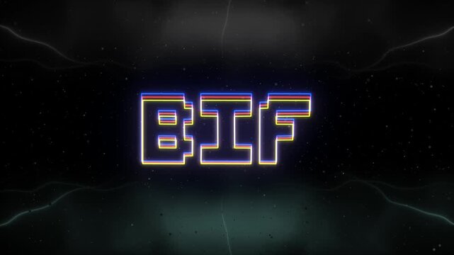 BIF Neon text with retro background