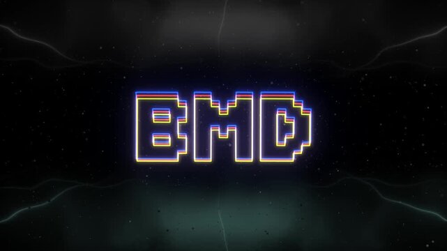 BMD Neon text with retro background