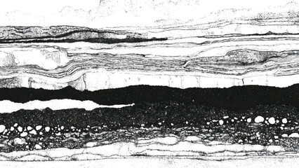 Layers of rock and soil strata geological formation © MR JOKER