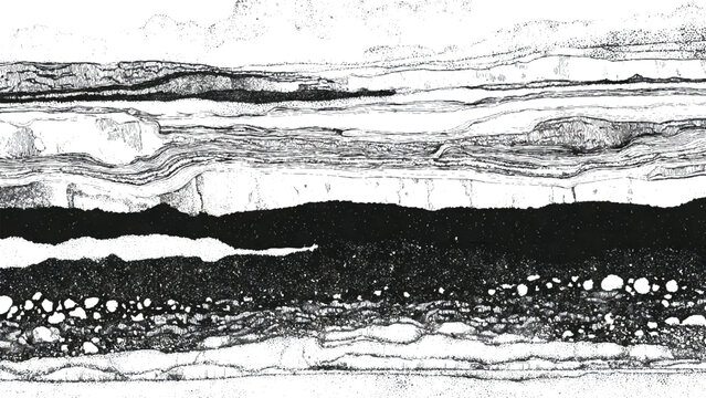 Layers of rock and soil strata geological formation