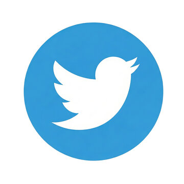 Editorial Twitter logo shown as white bird on blue circular background, clean flat illustration symbolizing Twitter social networking and microblogging service