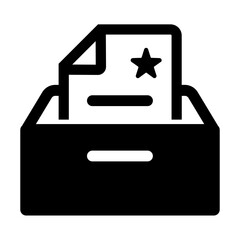 重要書類が入ったファイルボックスのアイコン　星マークの文書