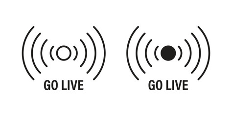 Go live icon Thin Collection. Editable Stroke. Suitable for Websites