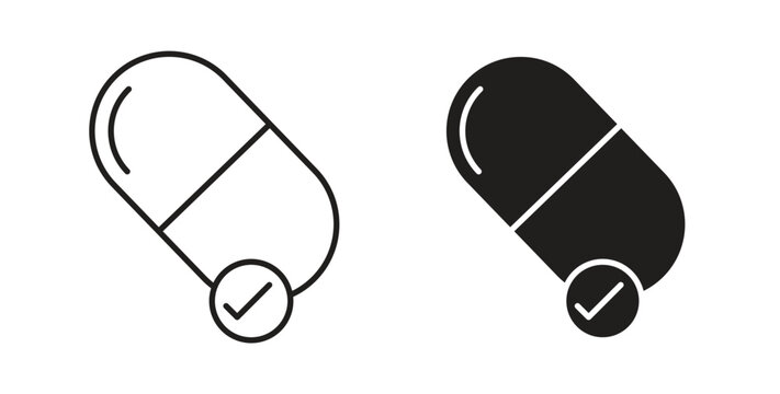 Herbal capsule icon Thin Collection. Editable Stroke. Suitable for Websites