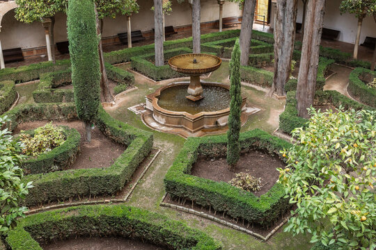 Garden inside the Alhambra in Granada