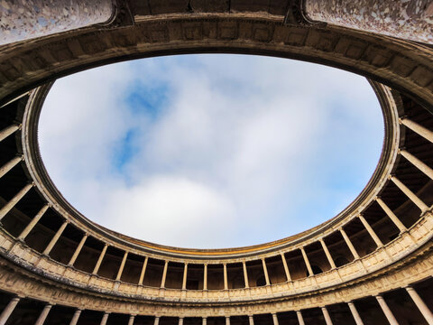 View of the Palace of Charles V from below