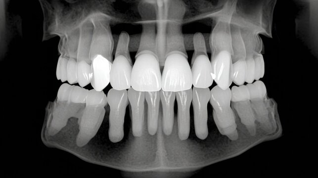 Pre-surgical CBCT Scan Shows Missing Tooth Space on the Left Side of the Mouth in Detail With High Contrast Digital Clarity