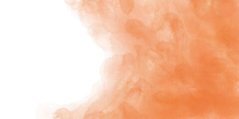 Fototapeta premium Vibrant Orange Watercolor Splash Texture with Abstract Smoke Effect on White
