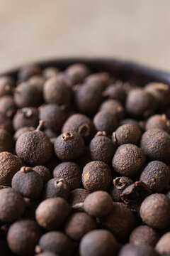 Detailed close-up of a black peppercorn composition