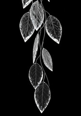 leaf-shaped decorative crystal or glass ornaments.