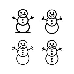 Snowman isolated on transparent background