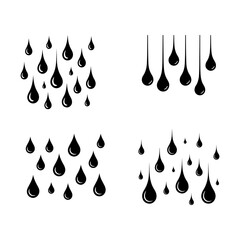 Drops of rain isolated on transparent background