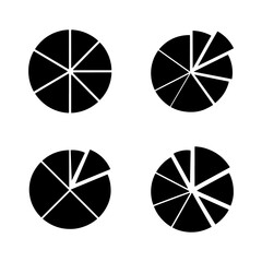 Set of vector icons of fruit isolated on transparent background