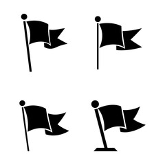 Set of flags silhouettes isolated on transparent background