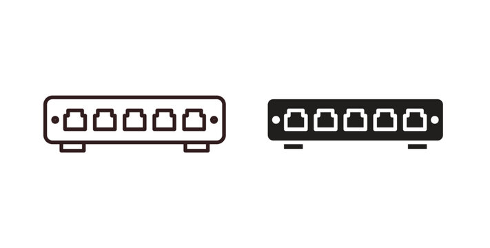 Network switch icon Thin Collection. Editable Stroke. Suitable for Websites
