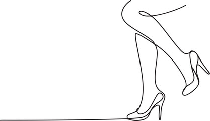Modern Single-Line Sketch of Slender Legs for Fashion and Beauty Design
