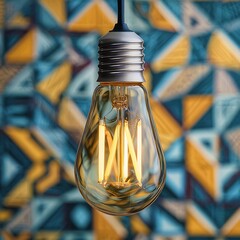 light bulb on yellow background