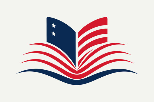 American flag book logo