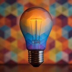 light bulb on yellow background