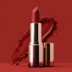 red lipstick isolated on white background