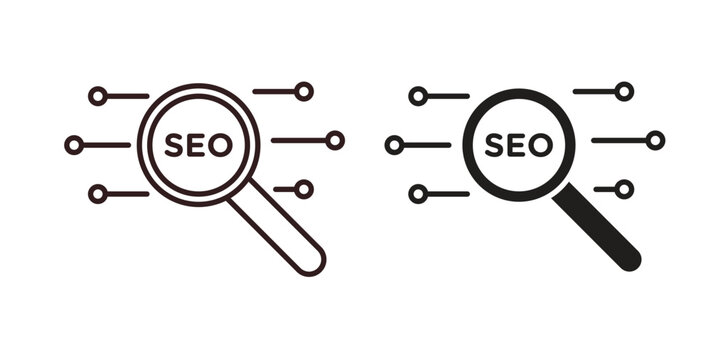 SEO icon Thin Collection. Editable Stroke. Suitable for Websites