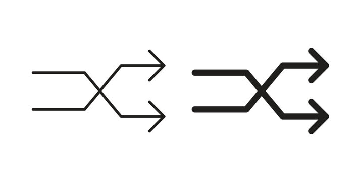 Shuffle arrow icon Thin Collection. Editable Stroke. Suitable for Websites