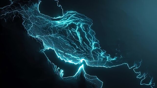 Electric Blue Lightning Strikes Dark.