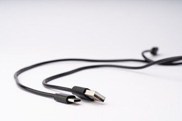 USB Type-C and Type-A Cable Connectors Closeup