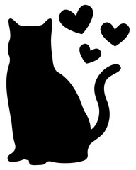 Cat | Feline With Hearts | Vector Animal Art