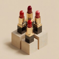 red lipstick isolated on white background